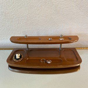 Mid-century wood desk tray organizer